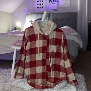 American Eagle Hooded Flannel